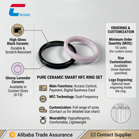 3mm Tragbarer Reiner Keramik Digitaler Visitenkarten-NFC-Smartring für Zahlungen