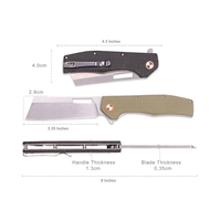 Couteau pliant en acier inoxydable avec manche en Micarta, pointe tombante, finition délavée, personnalisable OEM, couteau de poche pour hommes, camping en plein air