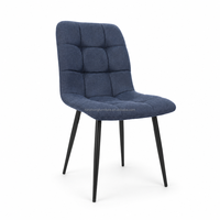 Chaise de salle à manger moderne en mousse haute densité avec structure métallique épaisse et revêtement en lin pour la maison, le bureau et les appartements