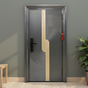 Porte d'entrée double Skyland de style français en bois avec pivot en fer forgé et matériaux en fibre de verre et acier - Product Image 2