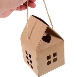 Boîtes à bonbons en forme de <span class=keywords><strong>maison</strong></span>, boîtes cadeaux en papier kraft, sacs à friandises en carton pour mariage, baby shower, fête d'anniversaire - Product Image 3