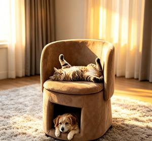 Heavy Duty Wrought Iron Frame <b>Folding</b> Pet Chair <b>Bed</b> Cat Cave <b>Bed</b> Orthopedic Memory Foam - Product Image 1