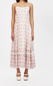 Vestido Midi con Tirantes Finos y Estampado Floral, Estilo Dulce, Corte en A, Chifón, Vestido Casual de Verano, Tejido Transpirable - Product Image 3