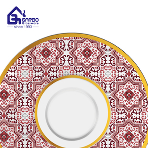 Nuevos diseños, Juego de vasos de té de estilo de Oriente Medio con platillo y tazas de <span class=keywords><strong>cava</strong></span> con calcomanía, taza de vidrio de té, proveedor de China, mayorista - Product Image 5