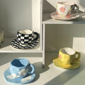 Tazas de Cerámica con Diseño de Nubes Talladas, Lindas para Regalo, Tazas de Té y Café, Coloridas, Juego de Té para la Tarde con Asa, Venta al Por Mayor - Product Image 2