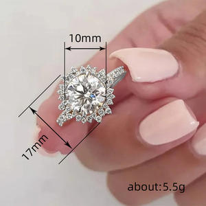 Anello di fidanzamento Q515 in oro bianco con diamante, taglio rotondo brillante, diamante naturale colore D, gioielli da donna - Product Image 4