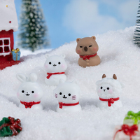 Figurines de bonhommes de neige de Noël en résine assorties en gros, décorations et miniatures de Noël en résine