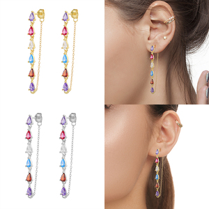 Pendientes Largos de Plata de Ley S925 ROXI con Zirconia en Forma de Gota de Agua, Modernos, con Borlas, para Regalo de Boda o Aniversario - Product Image 5