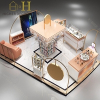 Vitrine de présentation de parfums élégante pour kiosque de vente en gros, mobilier personnalisé pour boutique de soins de la peau, style tendance, en promotion