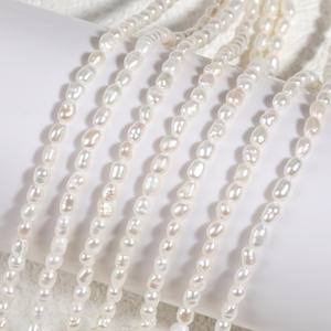 Natural Freshwater Pearl Chain 2-2.5mm White Semi-Finished <b>Bracelet</b> Strong Light Millet <b>Beads</b> Direct Sales for DIY Jewelry - Product Image 3