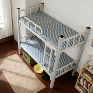 Modern Two-Tier Metal Bunk <b>Beds</b> (Full Size)-Eco-Friendly Stable <b>Space</b>-<b>Saving</b> Design for School Dormitories Construction Use - Product Image 1