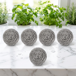20 tampons à récurer en spirale en acier inoxydable pour casseroles en fonte et nettoyage de cuisine - Product Image 4