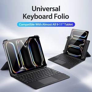 Funda Universal para Tablet de 9-11 Pulgadas con Teclado Plegable Trasero, Cubierta de Cuero PU Simple para Negocios, Producto Nuevo - Product Image 2