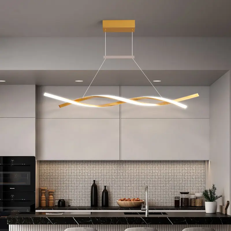 New Arrival Modern Ceiling Light Nordic Led Pendant Light Bending Minimalist Chandelier for Living Room Office Study Room