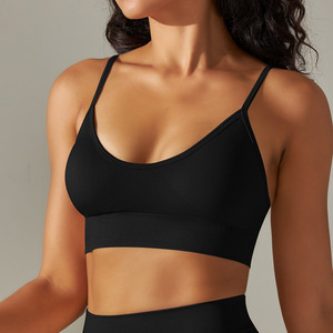Factory Workout Clothes Girl's Seamless Yoga Shorts &amp; Breathable Sport Bra Sexy <strong>Crossed</strong> Back <strong>Tops</strong> From China - Product Image 5
