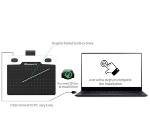 Commercio all'ingrosso 10 lune T503 disegno elettronico tavoletta grafica pad con penna digitale tablet per designer di animazione artisti - Product Image 3