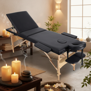 Lettino da Massaggio Portatile in Legno a 3 Sezioni di Alta Qualità <span class=keywords><strong>per</strong></span> Spa e Salone di Bellezza - Caratteristiche Moderne Regolabili <span class=keywords><strong>per</strong></span> Uso in Soggiorno - Vendita all'Ingrosso - Product Image 1