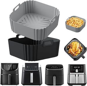 OEM ODM Molde de silicona reutilizable de grado alimenticio para hornear, cesta rectangular de silicona para freidora de aire, revestimientos de silicona para freidora de aire - Product Image 2