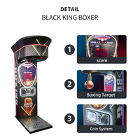 Funspace Ultimate Big Punch Black King Machine de boxe avec autocollant personnalisable, jeu à monnayeur pour salle d'arcade