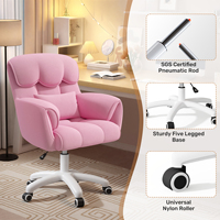 Fauteuil de bureau ergonomique moderne pivotant en velours imperméable multifonctionnel réglable en hauteur avec vérin pneumatique et revêtement haute densité