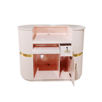 Bureau de réception moderne en MDF de taille personnalisée avec éclairage LED pour salon de beauté, hôtel, centre commercial