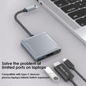 Nueva apariencia 3 en 1 8K <span class=keywords><strong>USB</strong></span> tipo <span class=keywords><strong>C</strong></span> a <span class=keywords><strong>Displayport</strong></span> DP USB3.0 PD 100W Cable adaptador de estación de acoplamiento - Product Image 4