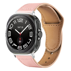 Para <span class=keywords><strong>Samsung</strong></span> Galaxy Watch8 7 Ultra 47mm Pulsera de cuero <span class=keywords><strong>SmartWatch</strong></span> Diseño de hebilla inversa Reloj de <span class=keywords><strong>mujer</strong></span> Banda suave - Product Image 1
