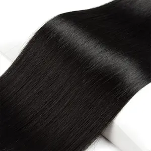 Mechones de pelo sintético liso supersuave y Rubio ombre de alta resistencia con cierre Fabricación de pelo sintético