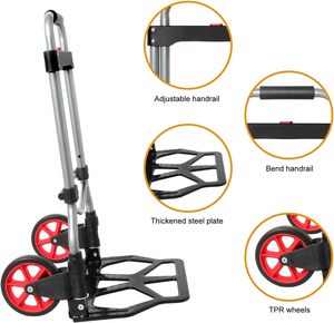 Xách tay công nghiệp thép tay giỏ hàng telescoping xử lý 240lbs công suất hai 6 "Nylon + Bánh xe cao su nhựa nền tảng Xe đẩy OEM - Product Image 3