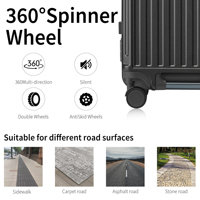 Koper Kabin Berbingkai Aluminium dengan Bukaan Tutup, Trolley 20 Inch dengan Kunci TSA dan Pegangan Ganda untuk Perjalanan