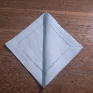 Serviettes <span class=keywords><strong>de</strong></span> <span class=keywords><strong>table</strong></span> en lin <span class=keywords><strong>bleu</strong></span> <span class=keywords><strong>ciel</strong></span> N142-20 imprimables et brodables pour mariage et Noël, 20 x 20 pouces, ourlet en échelle - Product Image 2
