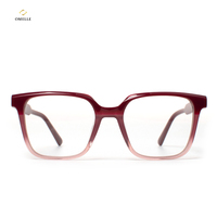 Monture de lunettes carrée unisexe en acétate, légère, à monture complète, solide et durable, avec plaquettes de nez confortables, design classique
