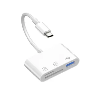 محول من النوع C قارئ بطاقات الذاكرة TF CF SD و الكاتب فلاش USB-C لجهاز iPad Pro iPhone لجهاز Macbook محول من النوع USB-C