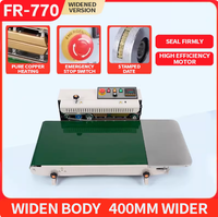 FR-770 Lage Prijs Brede 40CM Noodstop Printwiel EPEx Datumcode Band Heat Sealer Snackzak Horizontale Sealmachine