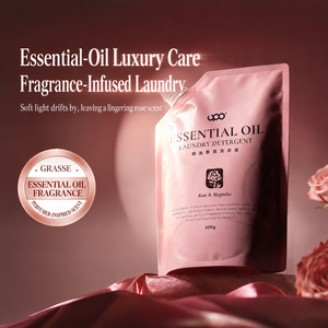 Detergente para ropa con aceite esencial de rosa y magnolia, limpiador de ropa con enzimas vegetales, multi-enzimas para ropa, 500g - Product Image 1