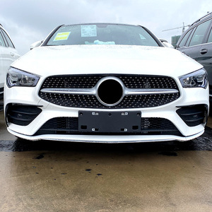 Mercedes-Benz CLA C118 Front Bumper Canard Lip ABS Piano Black Carbon Fiber Texture Exterior Modification - Product Image 3