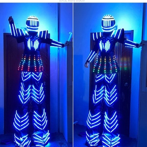 Disfraz de Robot con <span class=keywords><strong>Zancos</strong></span> y Luces LED para <span class=keywords><strong>Mujer</strong></span> | Traje con Casco Luminoso para Halloween, Cosplay, Escenario, DJ, Discoteca y Fiestas - Product Image 4