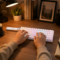 Clavier mécanique filaire AJAZZ NK61 à 61 touches, interrupteurs rouges, éclairage RGB mixte, compact, pour jeux, accessoires pour PC