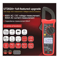 Uni-t UT200A Meteran Klem Digital 2000 Counts 28mm Jaw 600V AC/DC Multimeter LCD Backlight Voltmeter Ohmmeter 2A Diode Tester