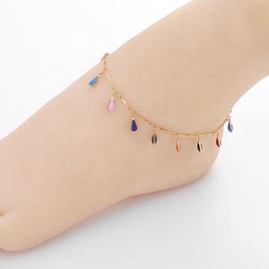 SEPT Boho Style ethnique coloré goutte d'eau en forme <span class=keywords><strong>de</strong></span> gland <span class=keywords><strong>cheville</strong></span> chaîne <span class=keywords><strong>cheville</strong></span> pour femmes bord <span class=keywords><strong>de</strong></span> mer plage bracelets <span class=keywords><strong>de</strong></span> <span class=keywords><strong>cheville</strong></span> pied bijoux - Product Image 2