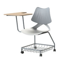 Chaises de formation et de réunion de haute qualité avec tablette d'écriture, chaises de bureau pour conférence avec roulettes