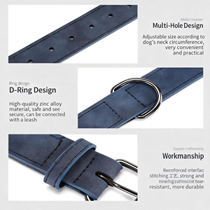 Conjunto de Collar y Correa para Perro de Cuero Personalizado, Clásico, Táctico, con Remaches, Resistente al Agua, de Alta Calidad - Product Image 2