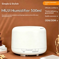Humidificateur USB Silencieux pour la Maison, Diffuseur d'Huiles Essentielles 500ml Portable avec Fonction de Minuterie