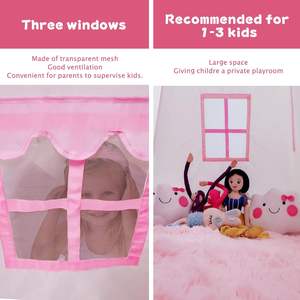 Vente chaude Rose Belle Princesse Filles Grand Château Playhouse Intérieur Jouer Bébé Maison Enfants Jouer Tente avec Étoiles Lumières Jouet - Product Image 6