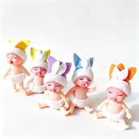 Boneka Bayi Kelinci Simulasi Tidur Dengan Lengan dan Kaki Dapat Digerakkan, Aksesoris Miniatur Rumah Boneka