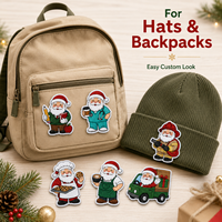 Écussons personnalisés pour médecins, enseignants, pompiers, Père Noël, écussons brodés assortis sur le thème des métiers, badges de Noël pour uniformes, cadeau