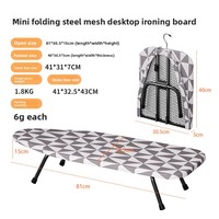 Planche à repasser pliable de bureau en métal avec support en tube d'acier, plateau de 16 cm d'épaisseur, usage domestique, conception télescopique