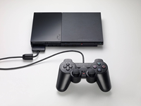 Konsol Game TV Rumahan PS 2 Slim Series Bekas/Pre-owned, PS 2 Slim SCPH 90000 Series Sistem Game Retro dengan Kontroler