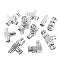 Adaptador Coaxial BNC RF de Cobre Puro, Conector Macho a Hembra, Divisor en Forma de T de 2, 3 y 4 Vías para Comunicación RF