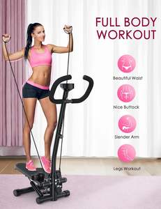 เครื่องออกกำลังกายแบบมัลติฟังก์ชั่นปรับระดับได้พร้อมแฮนด์จับ มินิสเต็ปเปอร์แบบแอโรบิกพร้อมสายรัดต้านทานแบบมีตัวนับ สำหรับการออกกำลังกายแบบแอโรบิกทวิสต์ - Product Image 2